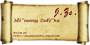 Jánossy Zsóka névjegykártya